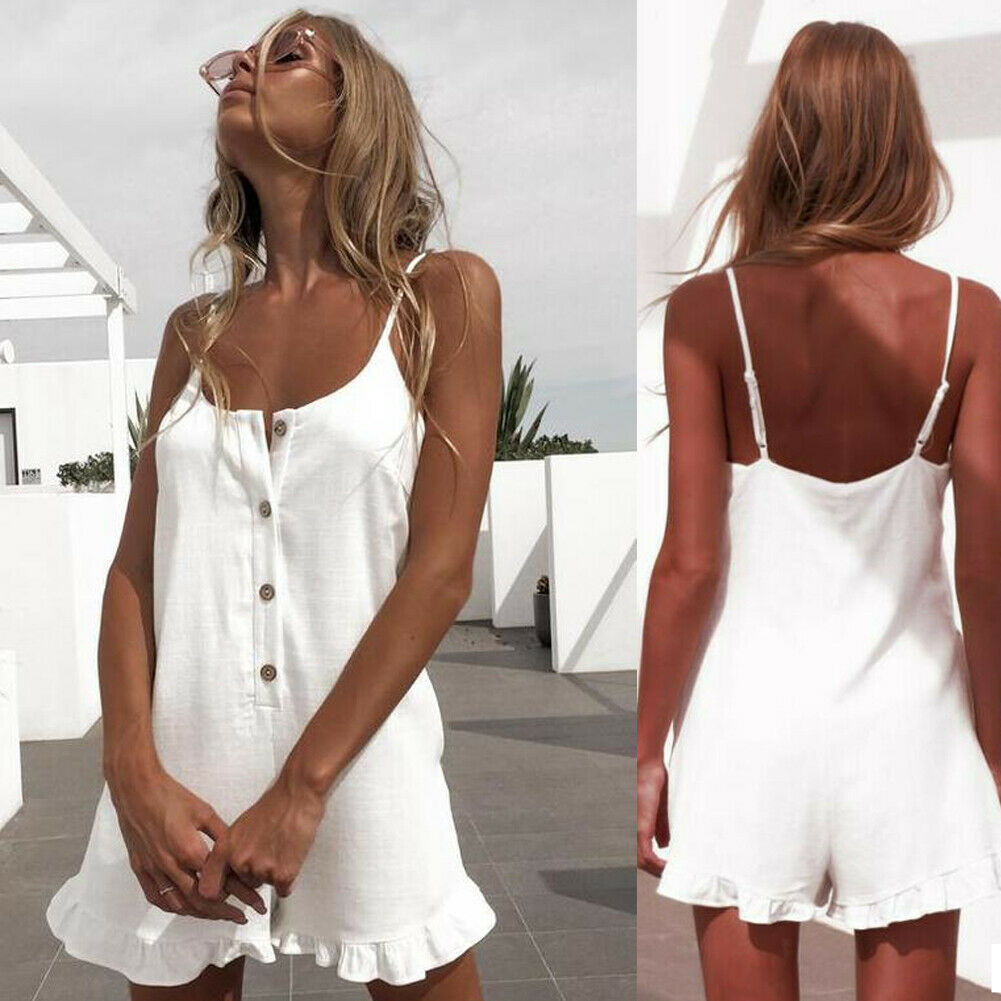 White Sleeveless Romper