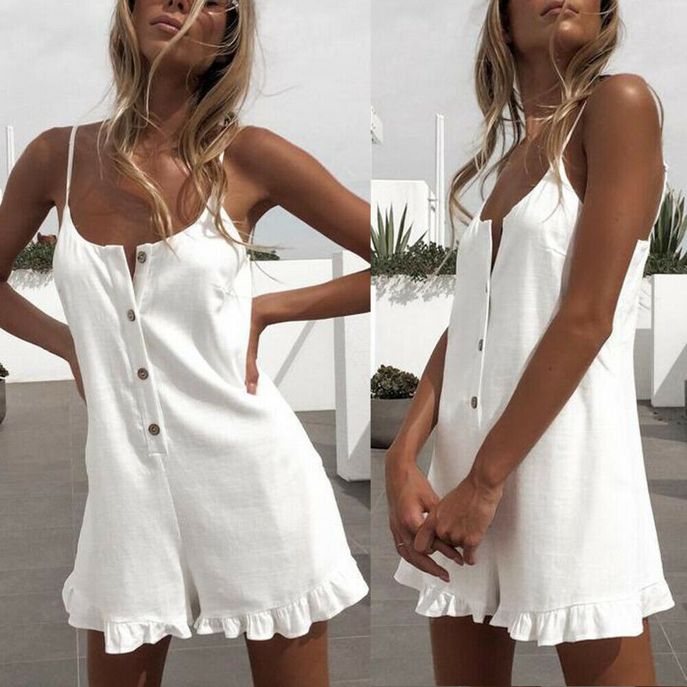 White Sleeveless Romper